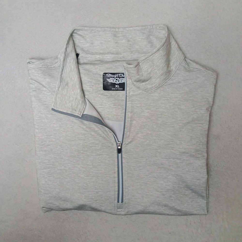 Straight Down Pullover Mens XL Gray 1/4 Zip Golf Performance Lightweight Stretch